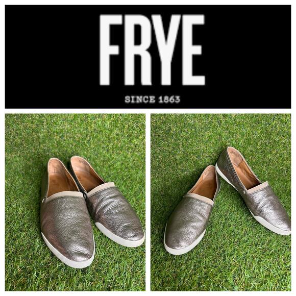 Frye Gold Mirror Melanie Slip On‎ Casual Shoe Size 8 - Picture 1 of 10
